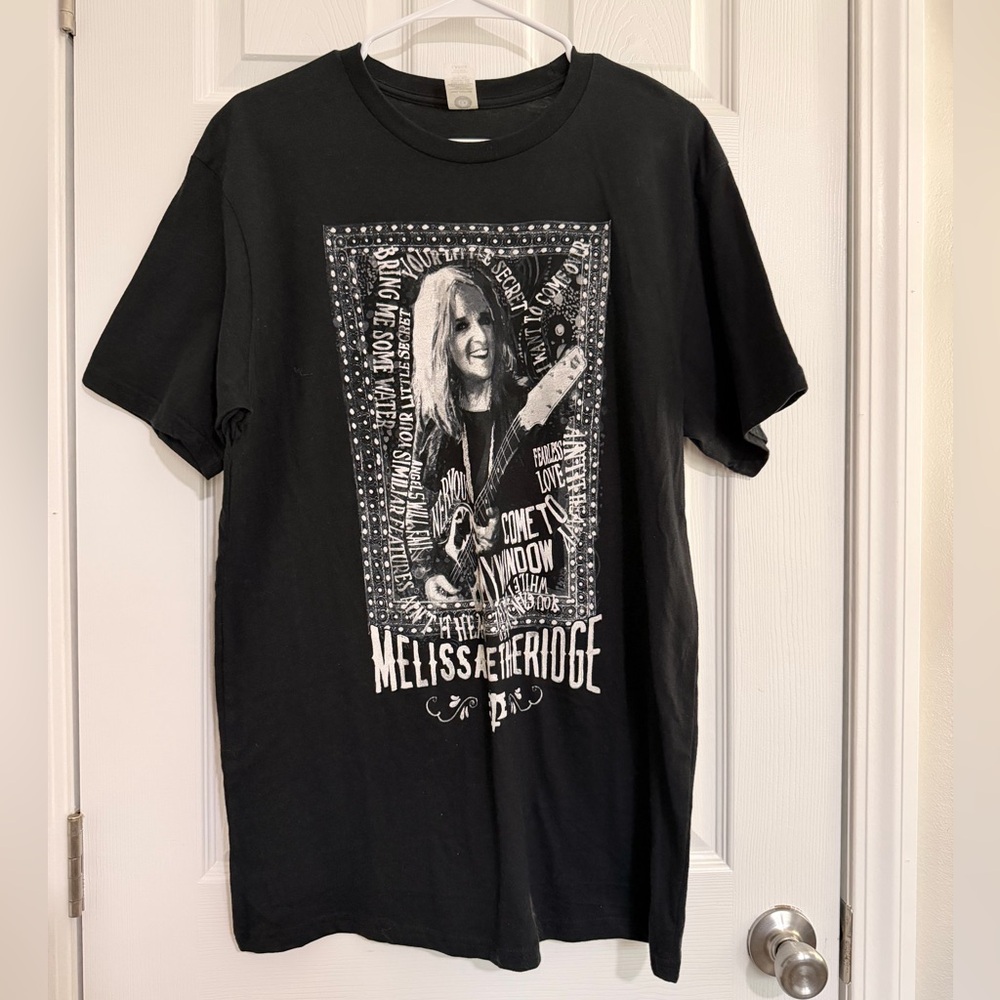 LA Men's Melissa Etheridge 2016 Tour Graphic Black Crew Neck Cotton T-Shirt L